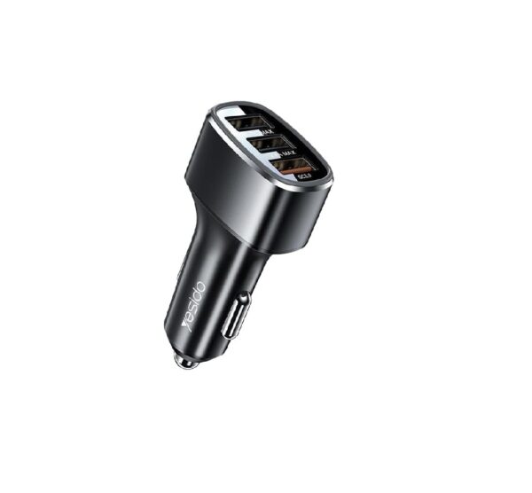 Yesido Y47 49W Double USB+Type-C/USB-C Port Car Fast Charger(Black)