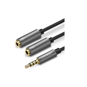 UGREEN 3.5mm male to 2 Female Audio Cable Aluminum Case (GREY)