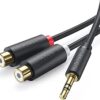 UGREEN 3.5mm Male to 2RCA Female Cable 25cm (Gray)