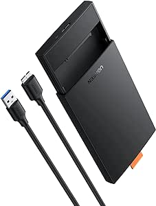 UGREEN USB 3.0 to SATA III External Hard Drive Enclosure with UASP Tool-Free for 2.5" SATA HDD SSD WD Seagate Toshiba Samsung PS4 Xbox (9.5mm/7mm)