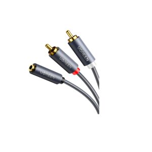 UGREEN 3.5mm Female to 2 RCA Male Audio Cable 1m (Gray)