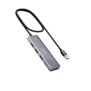 UGREEN USB Hub 4 Ports, USB to USB C & 3 USB A Multiport Adapter, 2ft Long Cable Powered USB 3.0 Hub