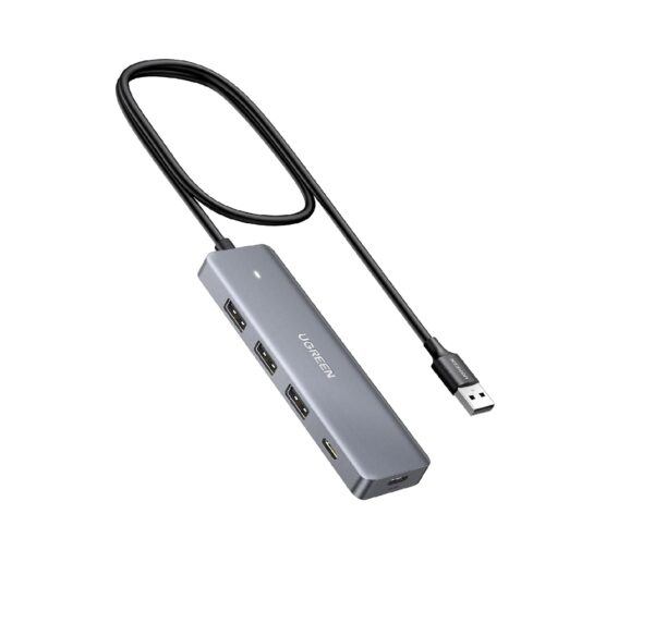 UGREEN USB Hub 4 Ports, USB to USB C & 3 USB A Multiport Adapter, 2ft Long Cable Powered USB 3.0 Hub