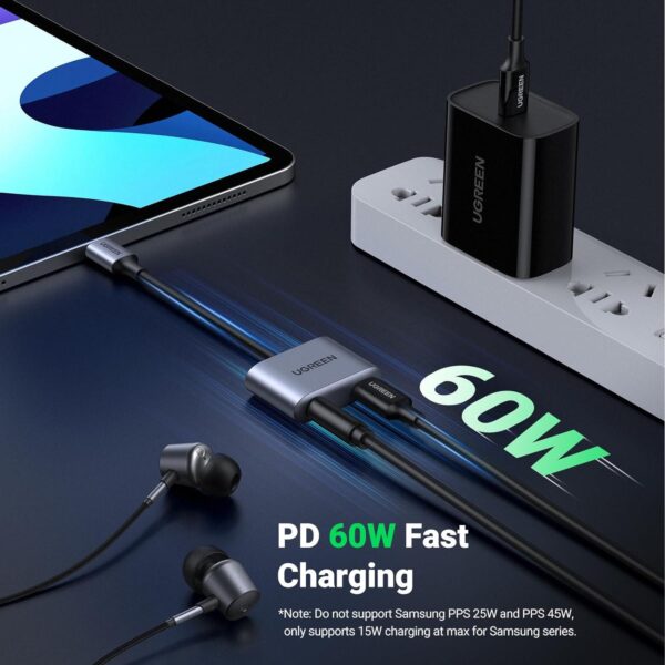 ⁦USB C To 3.5mm Headphone Jack Adapter New Audio Charger Adapter DAC Type C⁩ - الصورة ⁦3⁩