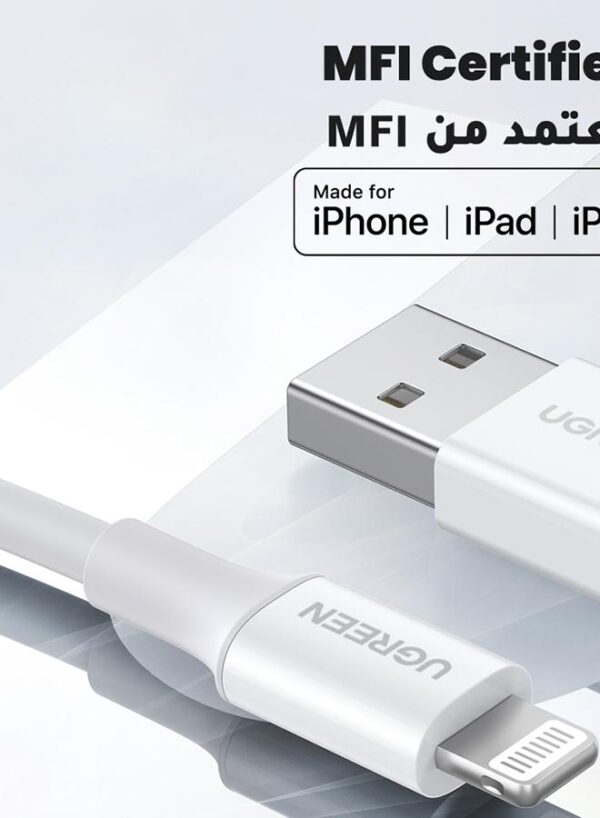 ⁦UGREEN iPhone Cable 1M MFi Certified Lightning Cable iPhone Charger Cable for iPhone 14/14 Plus/ 14 Pro/14 Pro Max/iPhone⁩ - الصورة ⁦3⁩
