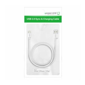 USB-A Male to Lightning Male Cable Nickel Plating ABS Shell 2m White