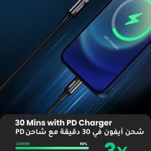 iPhone Lightning Cable MFi Certified USB C to Lightning Fast Charger Cord Power Delivery PD 60W Compatible