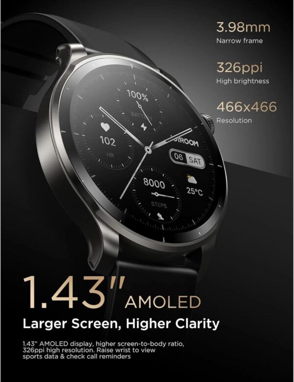 ⁦Smart Watch Amoled Screen Bluetooth Sports Watch Health Monitoring , JR-FV1⁩ - الصورة ⁦2⁩