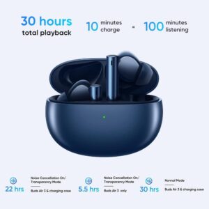 Buds Air 3 Wireless Earbuds, Bluetooth 5.2 Headphones Ative Noise Cancellation, 30H Playtime IPX5 Waterproof