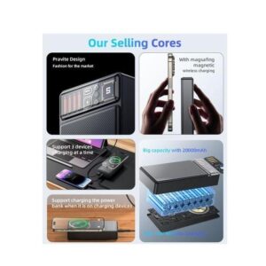 Power Bank-Lamp Display-Support IP12_15 Wireless Fast Charging-YP58 Black