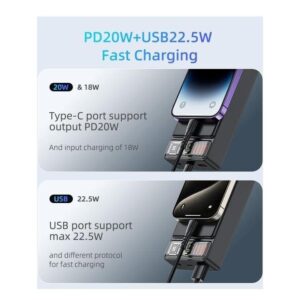 Power Bank-Lamp Display-Support IP12_15 Wireless Fast Charging-YP58 Black
