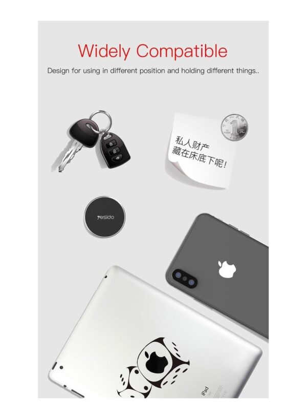 ⁦MAGNET HOLDER C38 - Magnetic holder for a small phone - very strong adhesive - rotatable - suitable for all cars and other places - black⁩ - الصورة ⁦2⁩