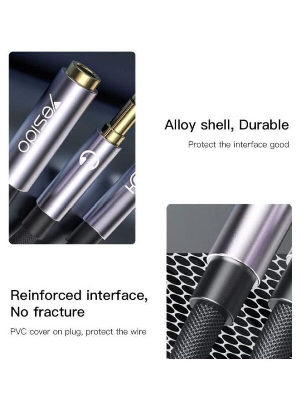 YAU29 3.5mm 2 Male to 1 Female Headphone Microphone Adapter Y Splitter Audio Cable High Quality - Image 3