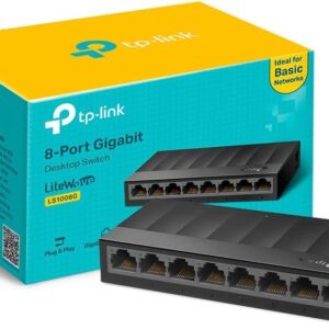 8-Port Gigabit Desktop Switch, 8 Gigabit RJ45 Ports, Desktop Plastic Case
