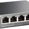 PoE Switch 5-Port 100 Mbps, 4 PoE+ ports up to 30 W for each PoE port and 67 W for all PoE ports, Metal Casing, Plug and Play, Ideal for IP Surveillance and Access Point