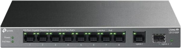LS1210GP 10-Port Gigabit Desktop Switch with 8-Port PoE+,1× Gigabit SFP Port
