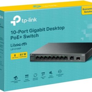 LS1210GP 10-Port Gigabit Desktop Switch with 8-Port PoE+,1× Gigabit SFP Port