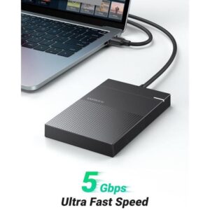 Hard Drive Case Adapter USB 3.0 to SATA 5Gbps Hard Disk Case Compatible for 2.5 Inch HDD SSD-30719-Black