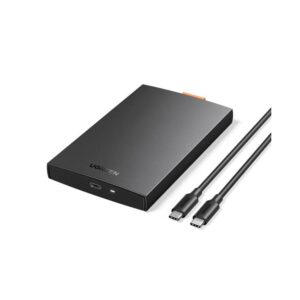 USB 3.1 2.5" Hard Drive Enclosure 6G with USB-A to USB-C Cable + USB-60735-BlackC to USB-C Cable -