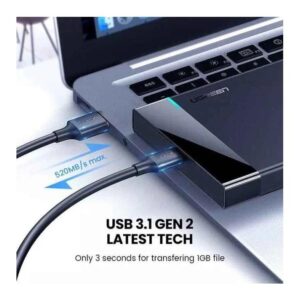 USB 3.1 2.5" Hard Drive Enclosure 6G with USB-A to USB-C Cable + USB-60735-BlackC to USB-C Cable -