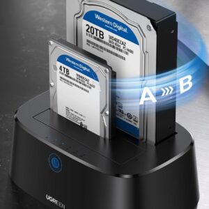 USB 3.0 to SATA Dual-Bay Hard Drive Duplicator/Cloner EU-50857- Black