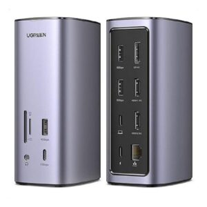 UGREEN USB C Docking Station,12-in-1 Dock Triple Display Monitor, HDMI DP 4k@60Hz (8K Max), 10 Gbps USB-C and USB A, Ethernet, Audio, SD/TF, 100W Charging for MacBook and More.
