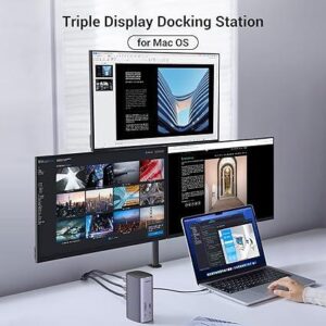 UGREEN USB C Docking Station,12-in-1 Dock Triple Display Monitor, HDMI DP 4k@60Hz (8K Max), 10 Gbps USB-C and USB A, Ethernet, Audio, SD/TF, 100W Charging for MacBook and More.