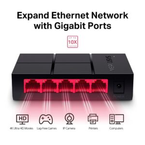 5-Port 10/100/1,000 Mbps Desktop Switch