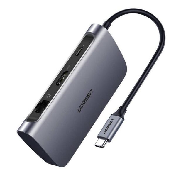 USB-C to 2*USB3.0+HDMI+RJ45+SD&TF +PD port Converter (7-in-1)