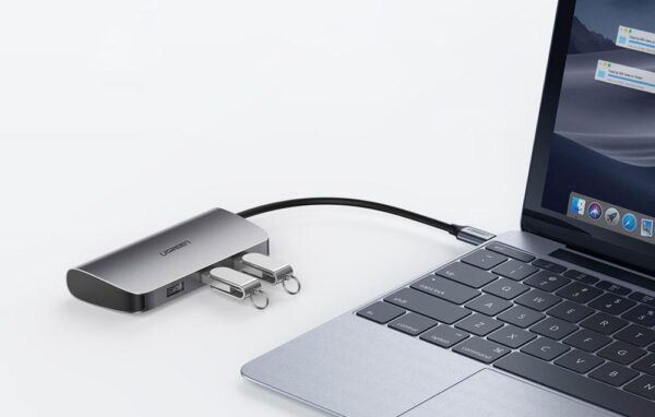 USB-C to 2*USB3.0+HDMI+RJ45+SD&TF +PD port Converter (7-in-1) - Image 2