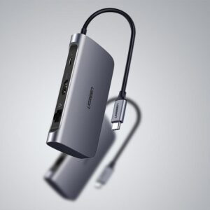 USB-C to 2*USB3.0+HDMI+RJ45+SD&TF +PD port Converter (7-in-1)
