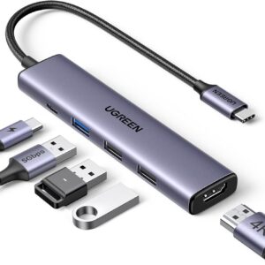USB Type C to HDMI + USB 3.0*3 + PD Power Converter  (5-in-1)