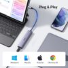 USB-C to 3×USB3.0 Hub+RJ45 (1000M) Ethernet Adapter (4-in-1) - Image 3