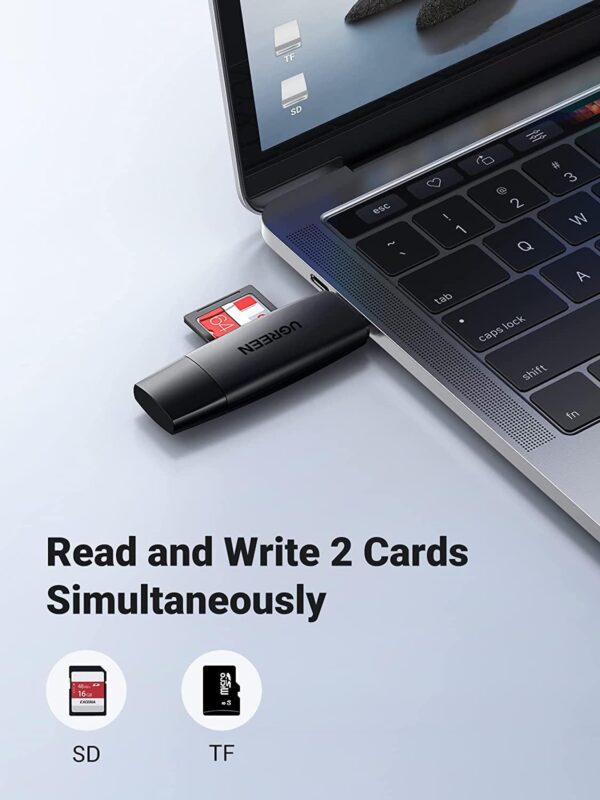 USB 3.0 + USB Type c - OTG - Card Reader (Black) - Image 2