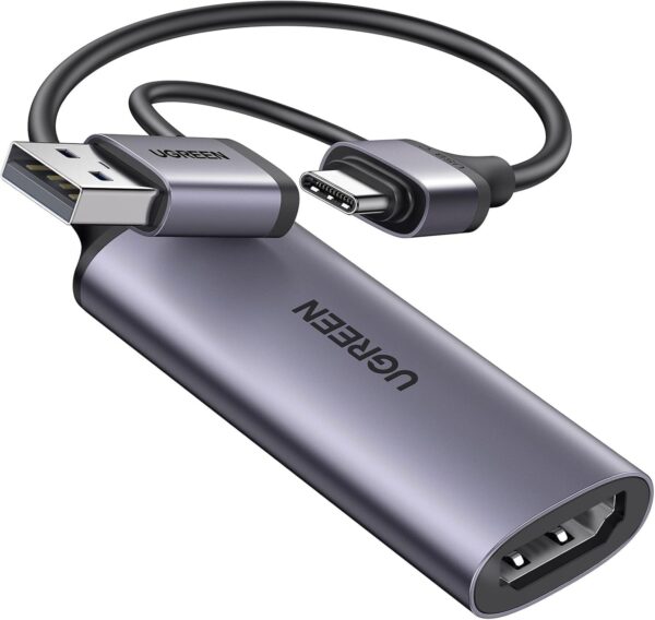 HD USB Video Capture Card ( USB-C + USB A to HDMI 4k )