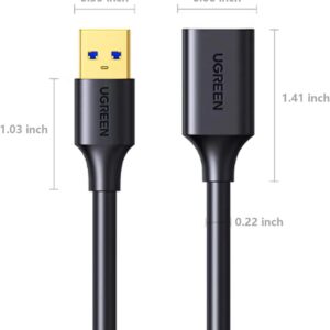 USB 3.0 Extension Male Cable 2m (Black)