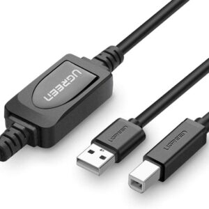 USB 2.0 A Male to B Male Active Printer Cable 10m (Black)