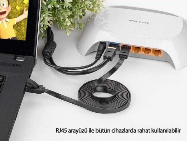 ⁦UGREEN Cat 6 U/UTP Lan Flat Cable 1m (Black)⁩ - الصورة ⁦6⁩