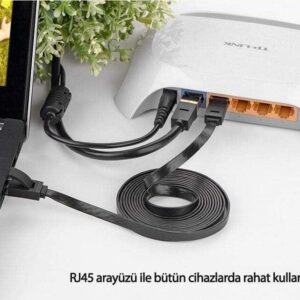 Cat 6 U/UTP Lan Flat Cable 2m (Black)