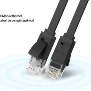 Cat 6 U/UTP Lan Flat Cable 20m (Black)