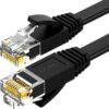 Cat 6 U/UTP Pure Copper Ethernet Flat Cable 0.5m (Black)