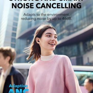 A30i Wireless Headphones, Smart Noise Cancelling, Ultra Noise Cancelling, Elegant Lipstick Design, Lightweight and Comfortable, Clear Sound, 24h Playtime, IP54, Bluetooth 5.4