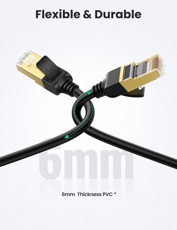 ⁦Cat 7 F/FTP Lan Cable 1m (Black)⁩ - الصورة ⁦3⁩