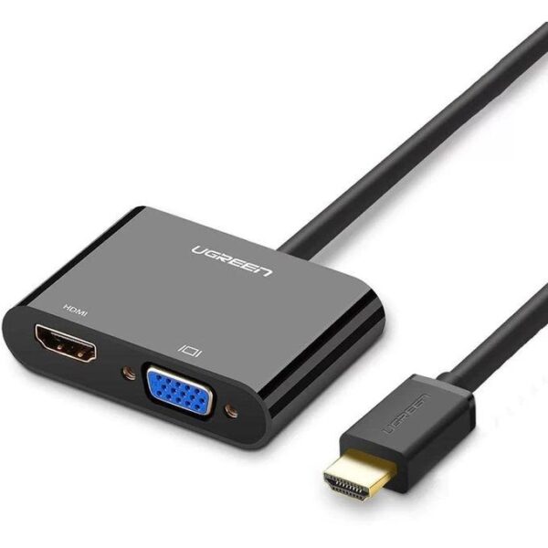 UGREEN HDMI to VGA + HDMI Converter -Black