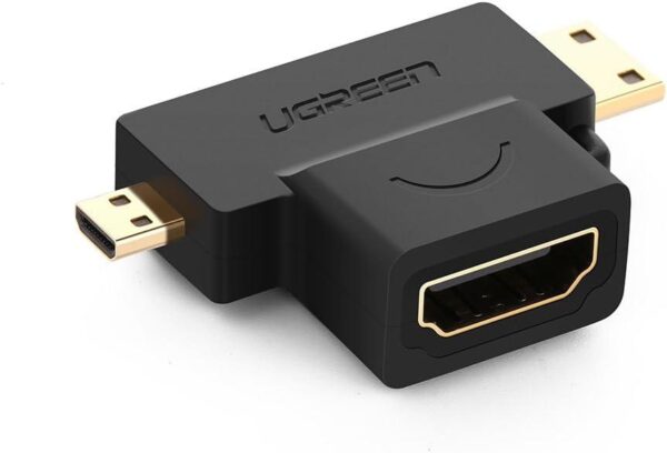 Micro HDMI + Mini HDMI Male to HDMI Female Adapter -Black- 20144