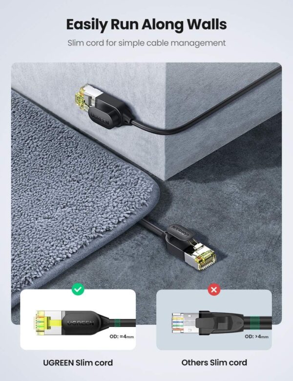 UGREEN CAT7 Shielded Round Fine Cable Modular Plugs 3m - Image 5