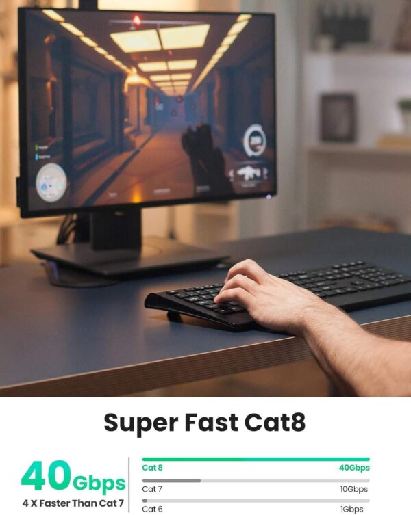 ⁦UGREENCat 8 U/FTP Ethernet Cable Pure Copper 30AWG 3m⁩ - الصورة ⁦5⁩