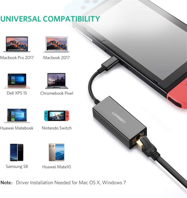 ⁦UGREEN USB Type-C to 10/100/1000Mbps Ethernet Adapter⁩ - الصورة ⁦4⁩