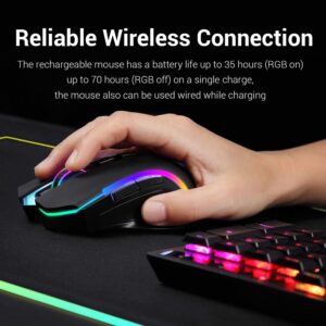 M602-KS Griffin RGB Wireless Gaming Mouse - 8,000 DPI (Black)