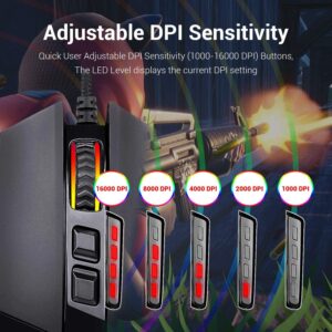 M801 Mammoth 16,400 DPI Programmable Laser Gaming Mouse